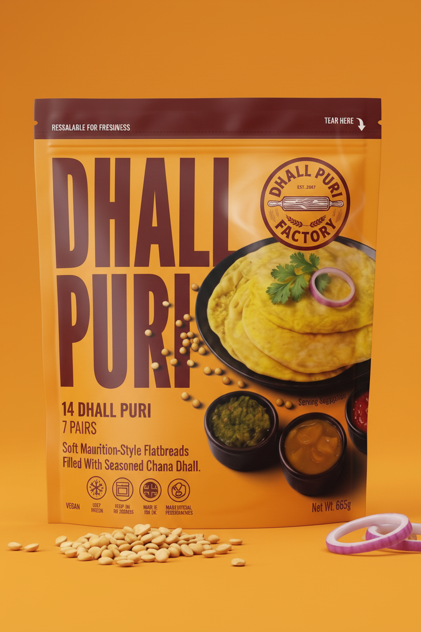 Front of Dhall Puri packaging